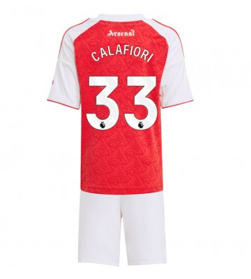 Arsenal Riccardo Calafiori #33 Hjemmebanetrøje Børn 2025-26 Kortærmet (+ Korte bukser)